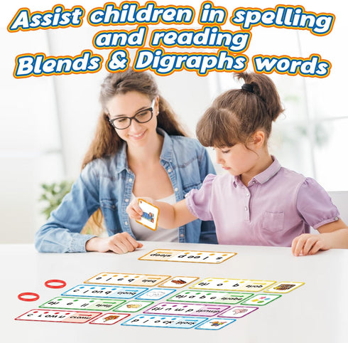 Blends & Digraphs Cards,Phonics Games,Speech Therapy Toys for Toddlers Kids,Learn to Read,Spelling Reading Learning Sight Word Games,kindergarten ...