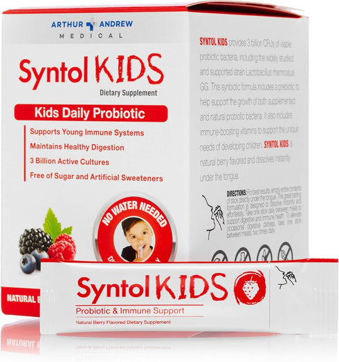 Arthur Andrew Medical, Syntol Kids, Daily Probiotic Supplement for Digestive Health and Young Immune Systems, No Sugar or Artificial Sweeteners, B...