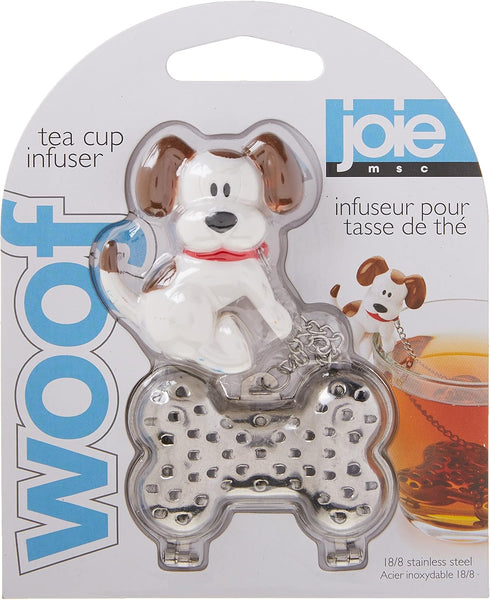 Joie Woof Tea Ball Infuser, Steep and Strain Loose Leaf Tea, Securely Sits on Side of Mug, Cute Dog Design, Stainless Steel, BPA-Free...