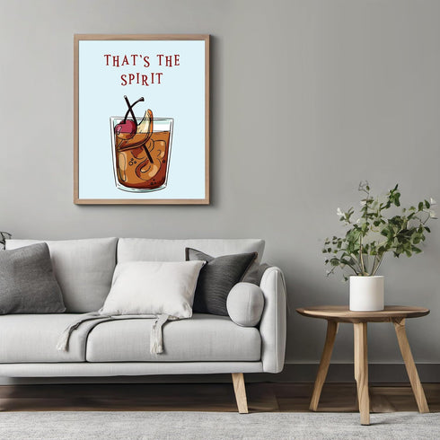 Posterizer 1 pcs-Liquor drink with fun message-that's the spirit-Kitchen & Bar Art Art Poster Print for Home, Office, Store, Bar- unframed wall ar...