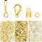 450 Piece Jewelry Making Accessories Kit Include 200 Fold Over Cord End Caps Crimp End Tips 200 Jump Ring Connectors and 50 Bracelet Necklace Lobs...