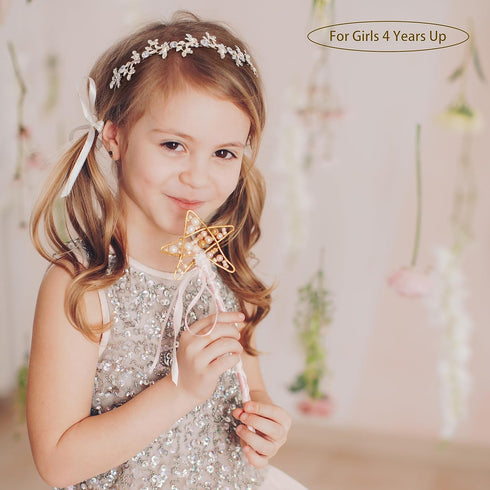 Gold Headband Bridal Tiara Flower Shape Women's Headpiece Wedding Hair Accessories (Light Rose Gold)...