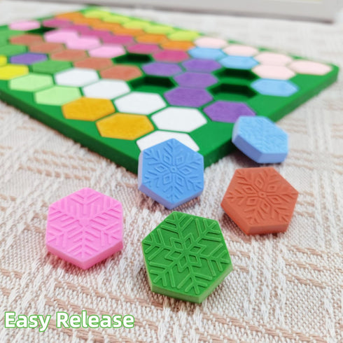 Hexagon Snowflakes Silicone Baking and Candy Mold with Scraper - Snowflake Molds Silicone for Gummies,Chocolates, Ice Cubes and Homemade Treats...