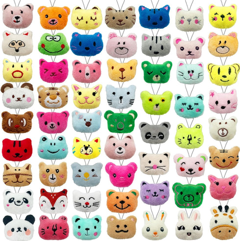 60 PCS Mini Animal Plush Toys Set Cute Small Animal Stuffed Toy Keychain for Party Favors Keychain Ornament for Goody Bag Easter Egg Stuffers Carn...