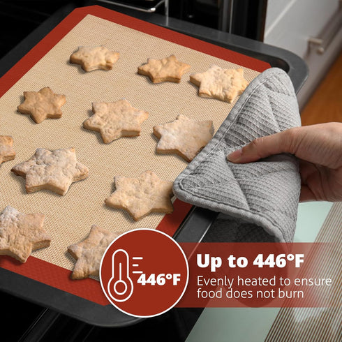 Silicone Baking Mats, 3 Pack Non-Stick Mats for Baking, Silicone Baking Mats Cookie Sheet, Easy Clean & Reusable Oven Baking Sheet for Making Cook...
