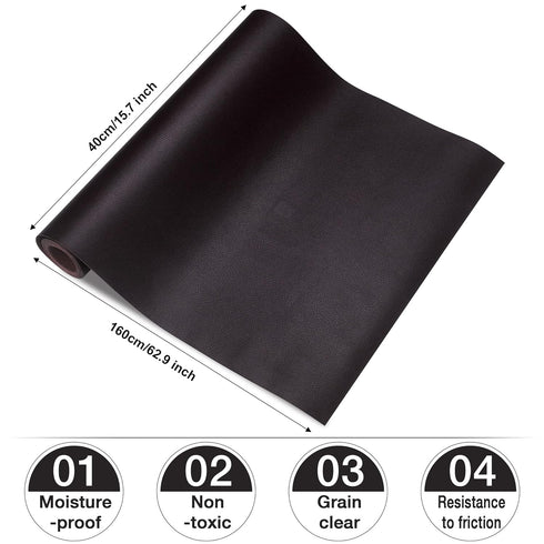 Cahomo Large Leather Repair Patch,15.7x63 inch (1 Roll) Leather Repair Tape Self-Adhesive Patches Kit for Couches Car Seats Furniture Sofa Vinyl C...