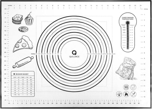 Silicone Pastry Mat, Baking Mat for Rolling Out Dough, 20''(W)28''(L), Dough Mat for Rolling, Black Fondant Mat...