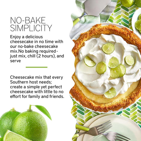 Gourmet Cheesecake Mix, No Bake Cheesecake Cake Mix, Key Lime Cheesecake by Southern Living, Rich, Creamy, Moist and Fluffy Whipped Topping...