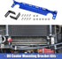 X AUTOHAUX Universal Oil Cooler Mounting Bracket Kit 330mm Aluminum Alloy Engine Oil Cooler Radiator Adapter Kit Oil Cooler Bracket Kit Blue...