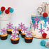 Gyufise 50Pcs Purple Edible Cupcake Toppers Snowflakes Cake Toppers Snowflakes Cake Decoration Winter Frozen Birthday Party Supplies...