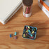Farmhouse Square Paper Clip and Binder Clip Holders,Ceramic Binder Clip Dispenser Organizer for Desk, Cute Office Push Pins Holder, 3.3-Inch (Turq...