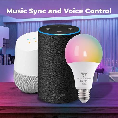 Smart Light Bulbs, 16 Million RGBCW/WW LED Light Bulbs, Music Sync, Bluetooth and Wi-Fi, App Control, A19 E26 9W (60W Equivalent), 806LM (4 Pack)...