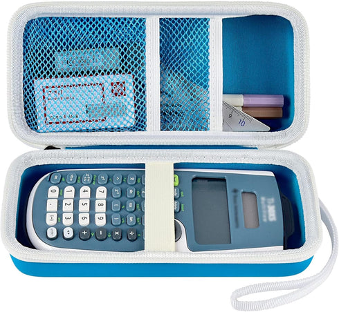 Case Compatible with Texas Instruments TI-30XS for MultiView Scientific Calculator, Storage Holder Carrying Organizer Bag with Mesh Pocket for Pen...