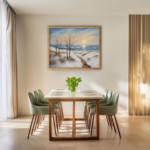 Posterizer 1 pcs-snowy winter nature scene in oil painting style-9-Landscape & Nature Art-GIft for Men Women Teens-Living Room Bedroom Decor- unfr...