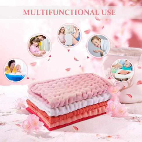 Hicarer 6 Count Muslin Burp Cloths Cotton Baby Burping Rags Large 20 x 10 Inch 6 Layers Spit up Rags Soft Absorbent Multicolor Wash Cloths Diapers...