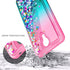 NZND Case for Cricket Icon 2 (2020) U325AC with Tempered Glass Screen Protector (Full Coverage), Glitter Liquid Floating Waterfall Girls Cute Phon...