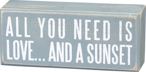 Primitives by Kathy 19111 Beach-Inspired Blue Box Sign, 6 by 2.5-Inch, and a sunset...