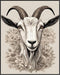 Posterizer 1 pcs- A goat with flowers print-Art for Animal Lovers-Floral Botanical Art- Gift for Men Women Entrepreneur Teens-Living Room Bedroom ...