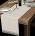 Grelucgo Solid Natural Color Lined Fringe Table Runner or Dresser Scarf (Natural, 14 x 48 inches)...