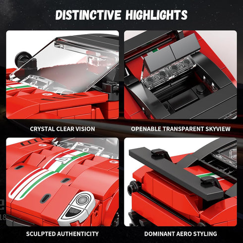 EVO Sports Car Toy Building Set, Compatible with Small Lego Cars, MOC Speed Champion Building Blocks Cars for Adults, Teens and Kids (413 PCS)...