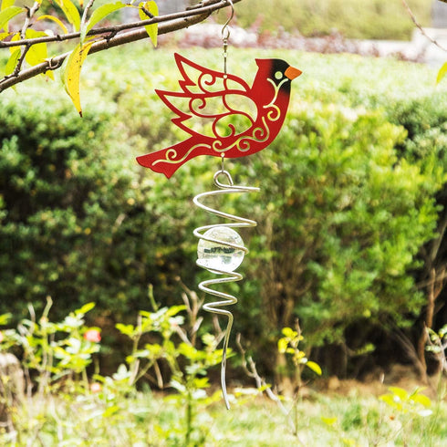 18" Wind Spinner Outdoor Hanging Metal Figurine Spinner for Garden Décor Ornament Lawn Yard Patio,Cardinal...