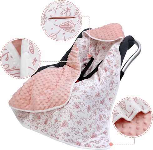Miracle Baby Car Seat Blanket, Car Seat Covers for Babies Universal Winter Carseat Swaddle Blanket for Baby Pram Buggy, 35"x35" (Line Plant)...