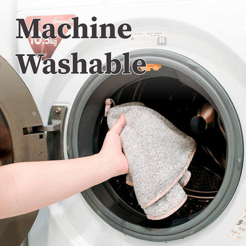 myHomeBody Hand Towels with Hanging Loops, Absorbent Charcoal Fiber Cleaning Clothes with Coconut Shell Button for Kitchen, Round Shape, Set of 2,...