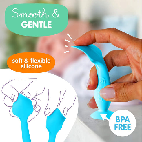 Bumco Mini Baby Diaper Cream Spatula with Case - BPA-Free Silicone Diaper Spatula with Suction Cup, Wipe-Clean Baby Bum Brush, Mom-Invented Butt P...