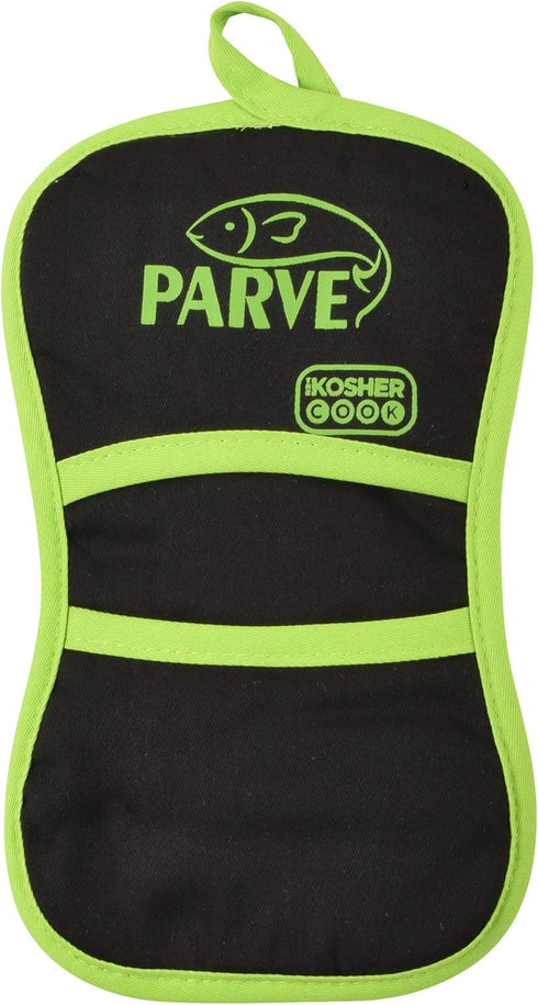 Dairy Blue, Red Meat, Parve Green Kitchen Linen Apron, Oven Mitt, Pot Holder, and Mini Oven Mitt...