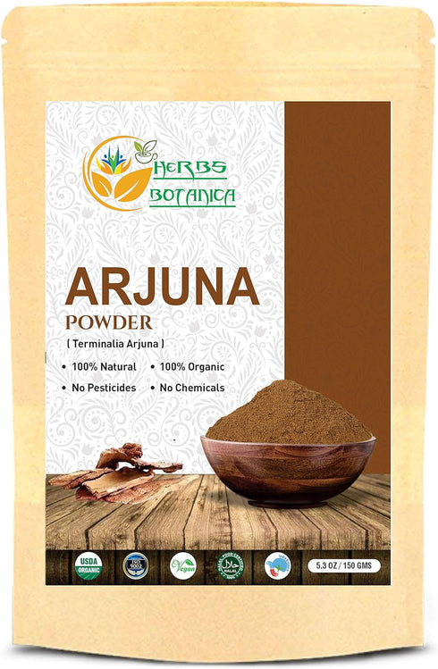 USDA Organic Arjuna Powder Wildcrafted Terminalia Arjuna Supplement for Wellness and Traditional Rejuvenative Arjun Ki Chhaal 5.5oz,150 g...