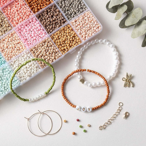 3mm Glass Seed Beads for Bracelets Making, Friendship Bracelet Making Kit for Girls, 24 Colors Bead Bracelet Kit, Beads for Jewelry Making Kit, DI...
