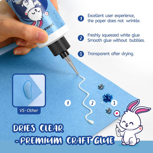 Craft Glue 4oz & Precision Tips, Craft Glue Bottles with Fine Tip, Craft Glue Quick Dry Clear, Strong Tacky Glue, Fabric Glue Permanent for Paper ...