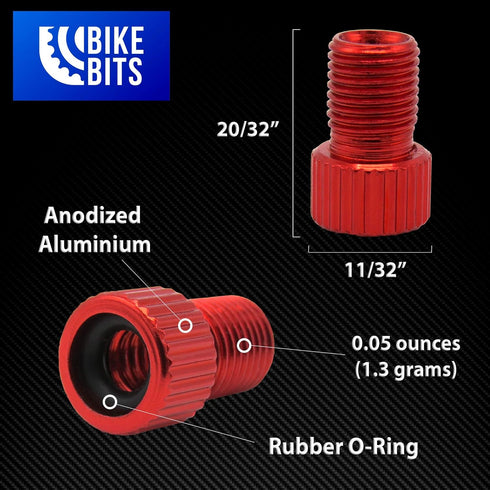 Presta Valve Adapter - Convert Presta to Schrader - French/UK to US - Inflate Tire Using Standard Pump or Air Compressor...