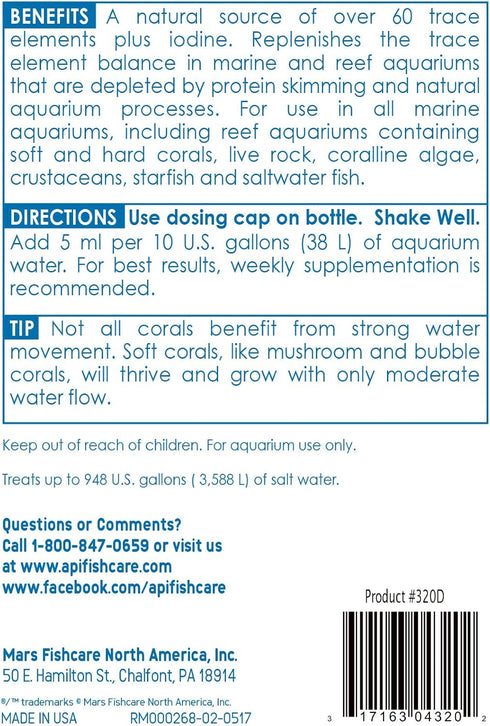 API MARINE COMPLETE TRACE Aquarium Water Conditioner 16-Ounce Bottle...