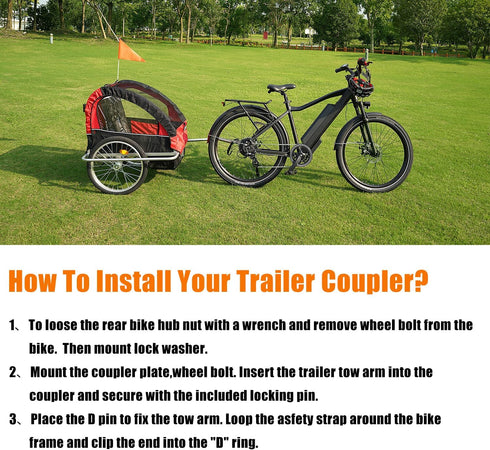 Bike Trailer Hitch Connector, Upgraded Bike Trailer Hitch Coupler Attachments Universal Bike Trailer Hitch Coupler for Instep & Schwinn Bike Trail...