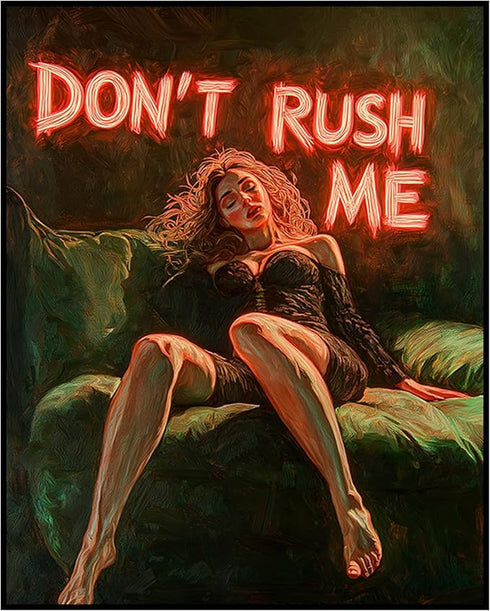 Posterizer 1 pcs-don't rush me retro design-girls getting ready 1-Inspirational Women's Art-Retro Art-Living Room Bedroom Decor- unframed wall art...