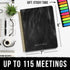 Meeting Notebook with Removable Dividers, Gold Spiral, Hard Cover, Action Items, Back Pocket, 120 Pages...