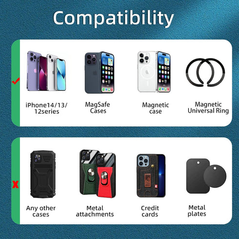 Magnetic Wireless Car Charger Compatible for MagSafe Car Mount,15W Fast Charging 360° Adjustment Air Vent Holder Stand for iPhone 14 Series?iPhone...