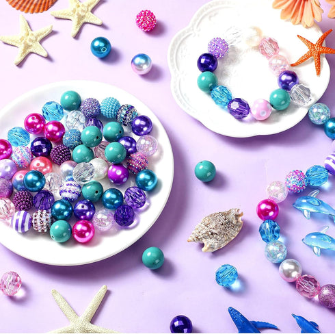 100 Pcs Colorful Chunky Bubblegum Beads 20mm Round Chunk Beads Plastic Rhinestone Large Beads for Pen Jewelry Chain Making Bag Craft Spacer Suppli...