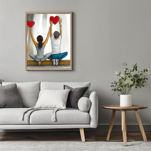 Posterizer 1 pcs-Valentine’s Day couple's yoga-cute poster-Romantic Art-Holiday Poster Collection-Gift for Couples boyfriend girlfriend Husband Wi...