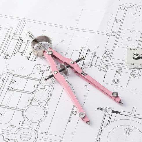 Mr. Pen- Professional Compass for Geometry, Pink, Extra Leads, Metal Compass, Compass, Compass Drawing Tool, Drawing Compass, Drafting Compass, Co...