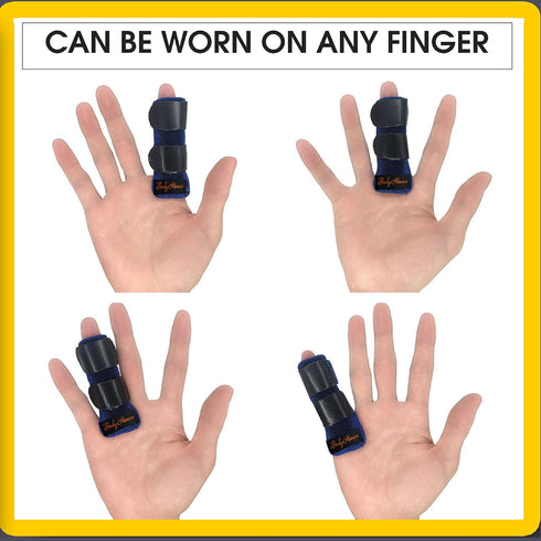 BodyMoves 2 Double Sided Solid Support Finger Splints Plus 2 Sleeves 2020 Edition(Aqua Blue)...