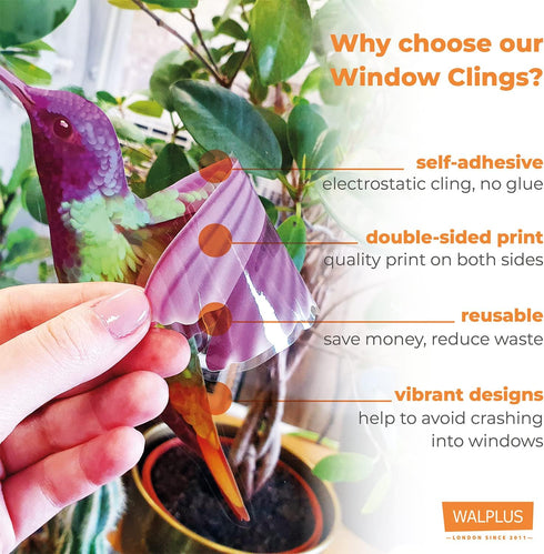 Spring Window Clings Spring Decorations Summer Window Clings Double-Sided Reusable Anti-Collision Peel and Stick Removable for Glass Summer Bouque...