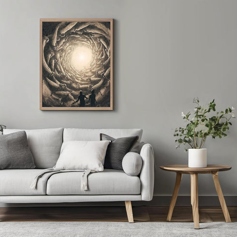 Posterizer 1 pcs-celestial scene of angels in a tunnel of light poster 2-Fantasy & Fiction Art-Religious Posters- Gift for Men Women Entrepreneur ...