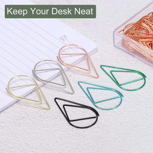 YOKIVE 60 Pcs Paper Clips, Drop-Shaped | Keep Desk Neat, Great for Art, Home, Daily Use (Black, 2-Inch)...