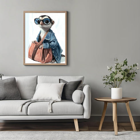 Posterizer 1 pcs-anthropomorphic penguin with clothes 1-Kids Room Art-Art for Animal Lovers-Decor for nursery toddlers kids room- unframed wall ar...