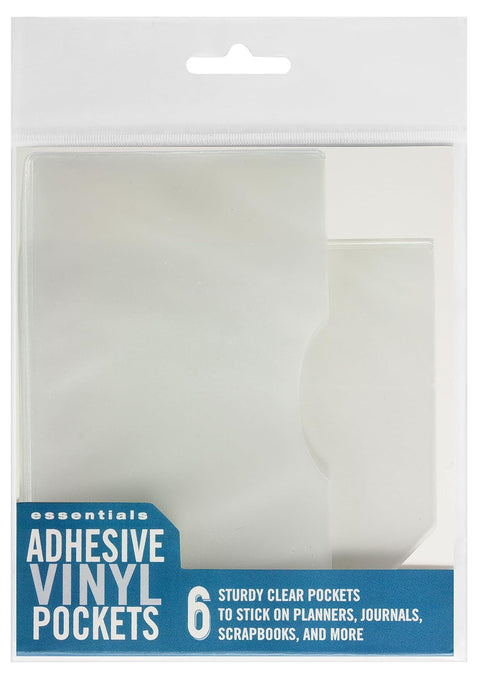Adhesive Vinyl Pockets for Bullet Journals (set of 6 stick-on pockets)...