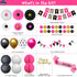 Hot Pink and Black Birthday Decorations for Women, Hot Pink and Black Party Decorations - Happy Birthday Banner Garland, Paper Decor, Balloons, Ca...