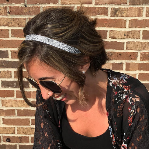 Hipsy Women's Adjustable NO SLIP Bling Glitter Headband Mixed Pack (Red/Silver/Navy)...