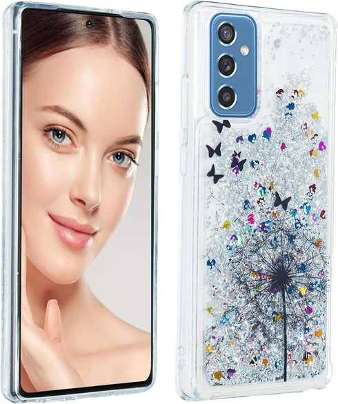 Case for Samsung Galaxy A54 5G, Galaxy A54 5G Case Cute Pink Glitter Luxury Sparkle Liquid for Girls Women Quicksand Clear TPU Protective Phone Ca...
